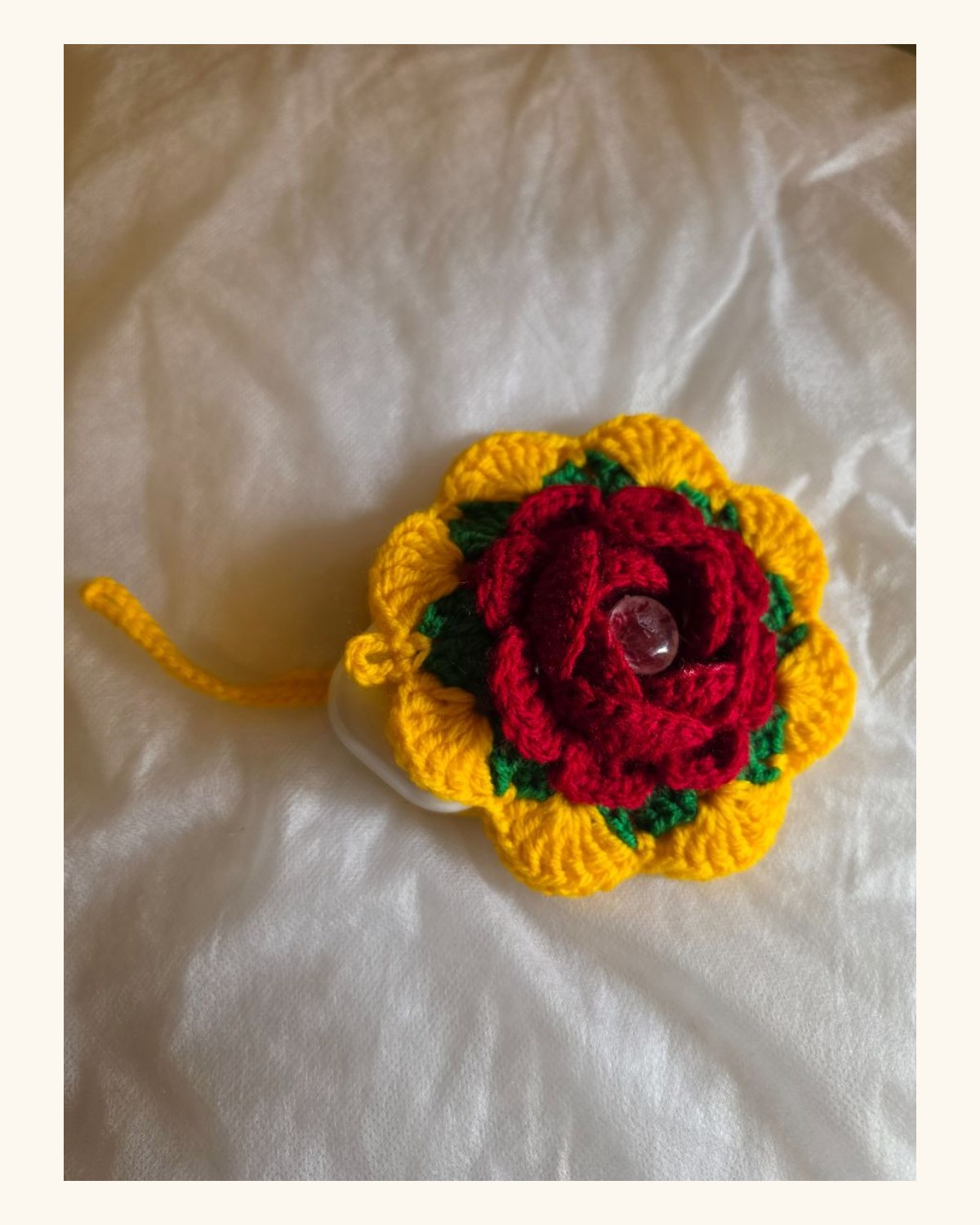 Crochet floral charm
