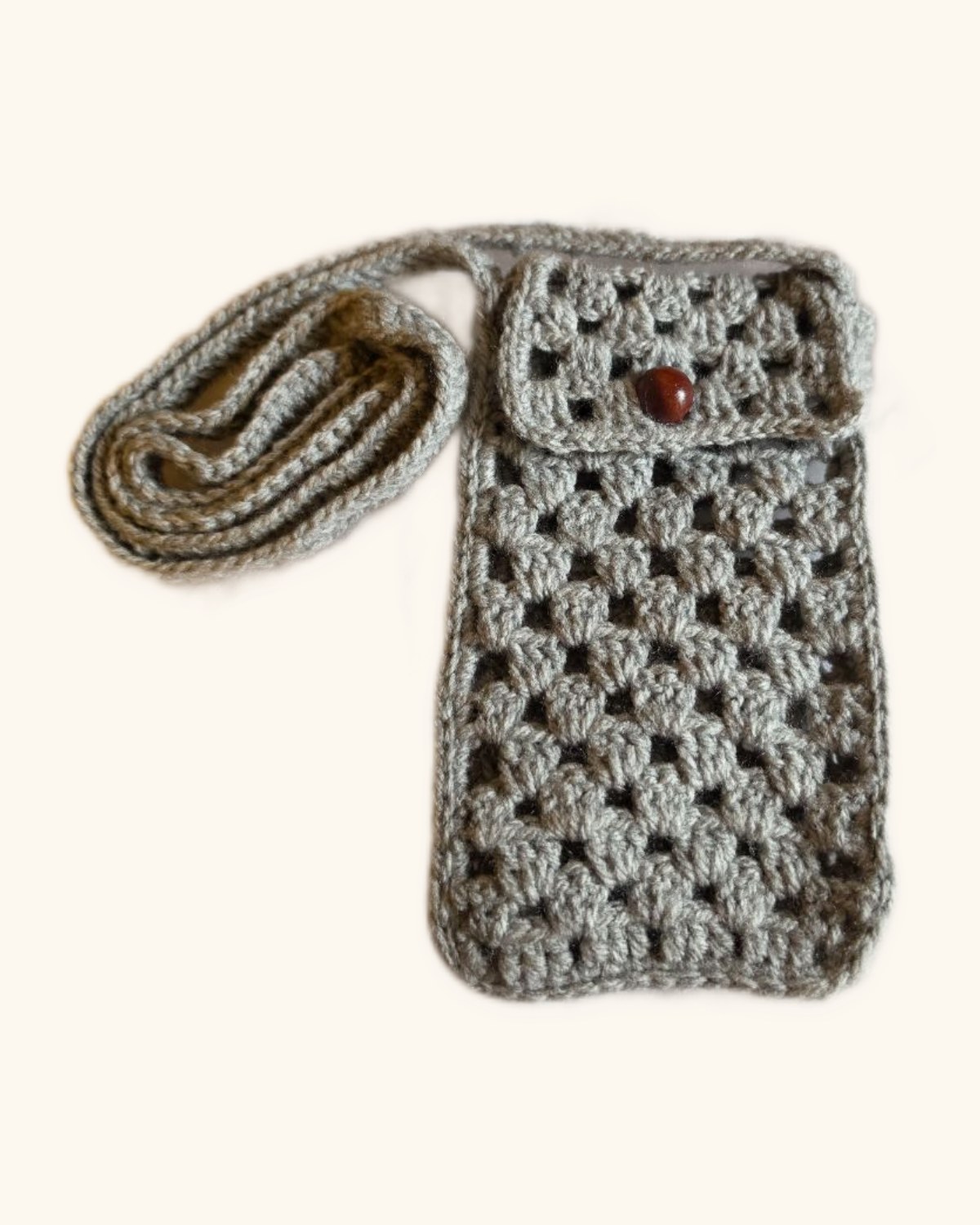 Heather grey phone pouch